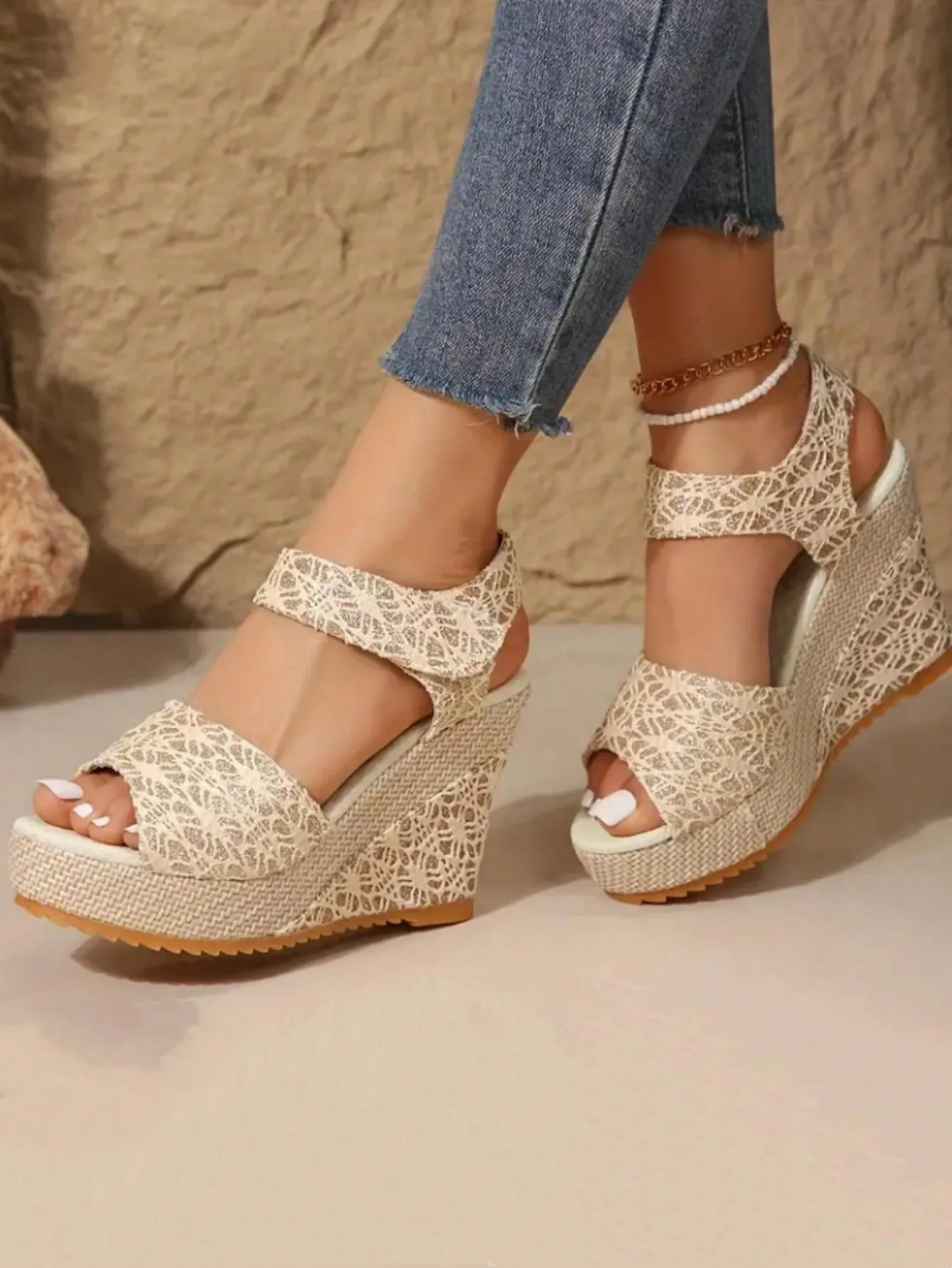 2024 Summer Collection: Euromerican Style High Heel Wedge Slippers for Women