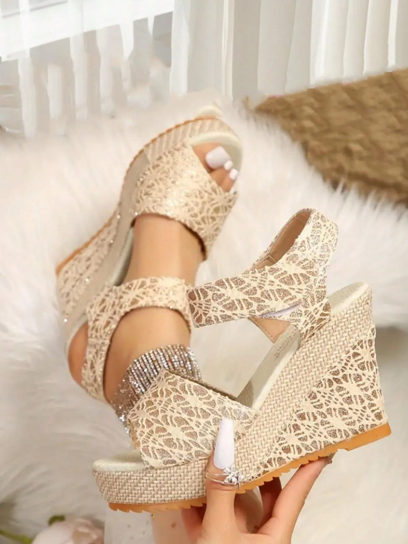 2024 Summer Collection: Euromerican Style High Heel Wedge Slippers for Women