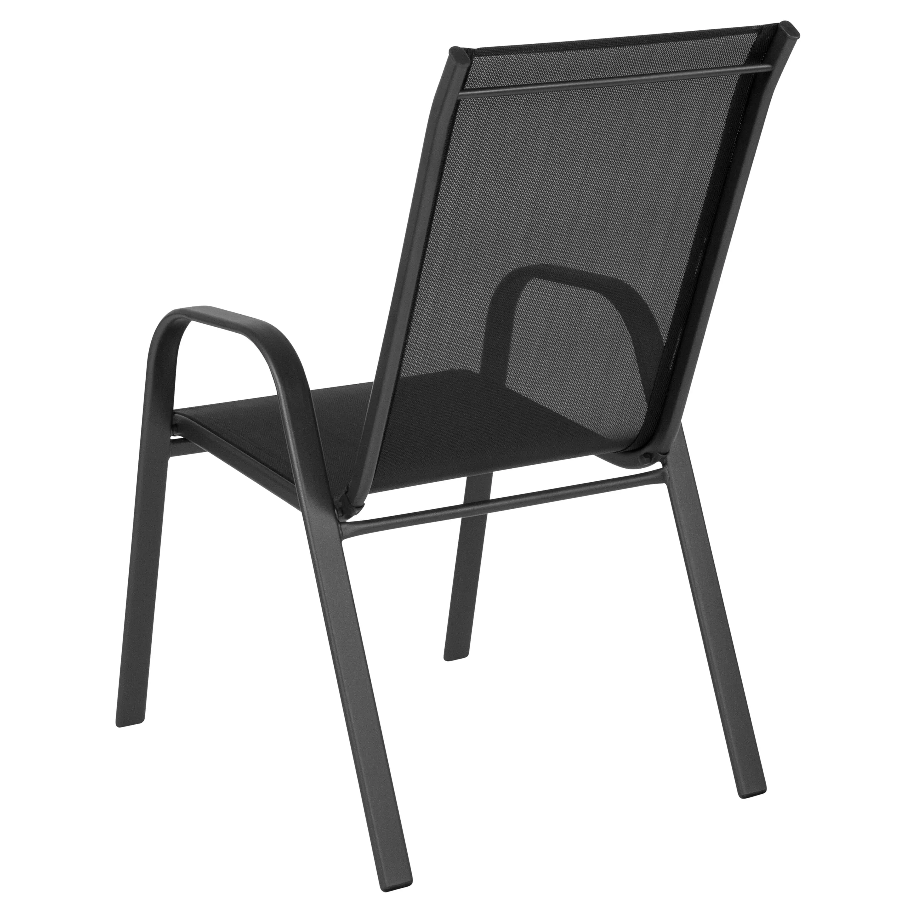 4 Pack Brazos Series Outdoor Stack Chair with Flex Comfort Material and Metal Frame