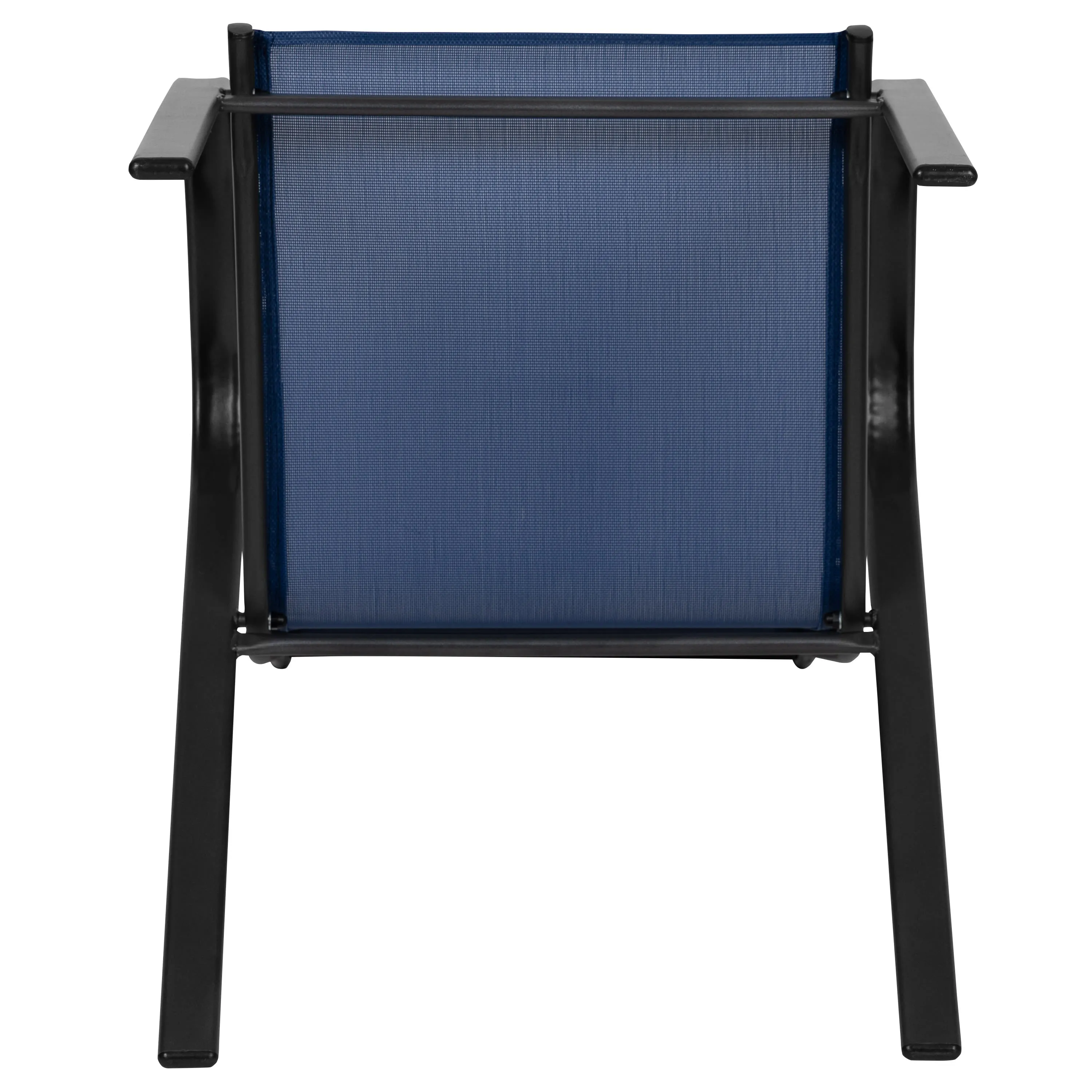 4 Pack Brazos Series Outdoor Stack Chair with Flex Comfort Material and Metal Frame