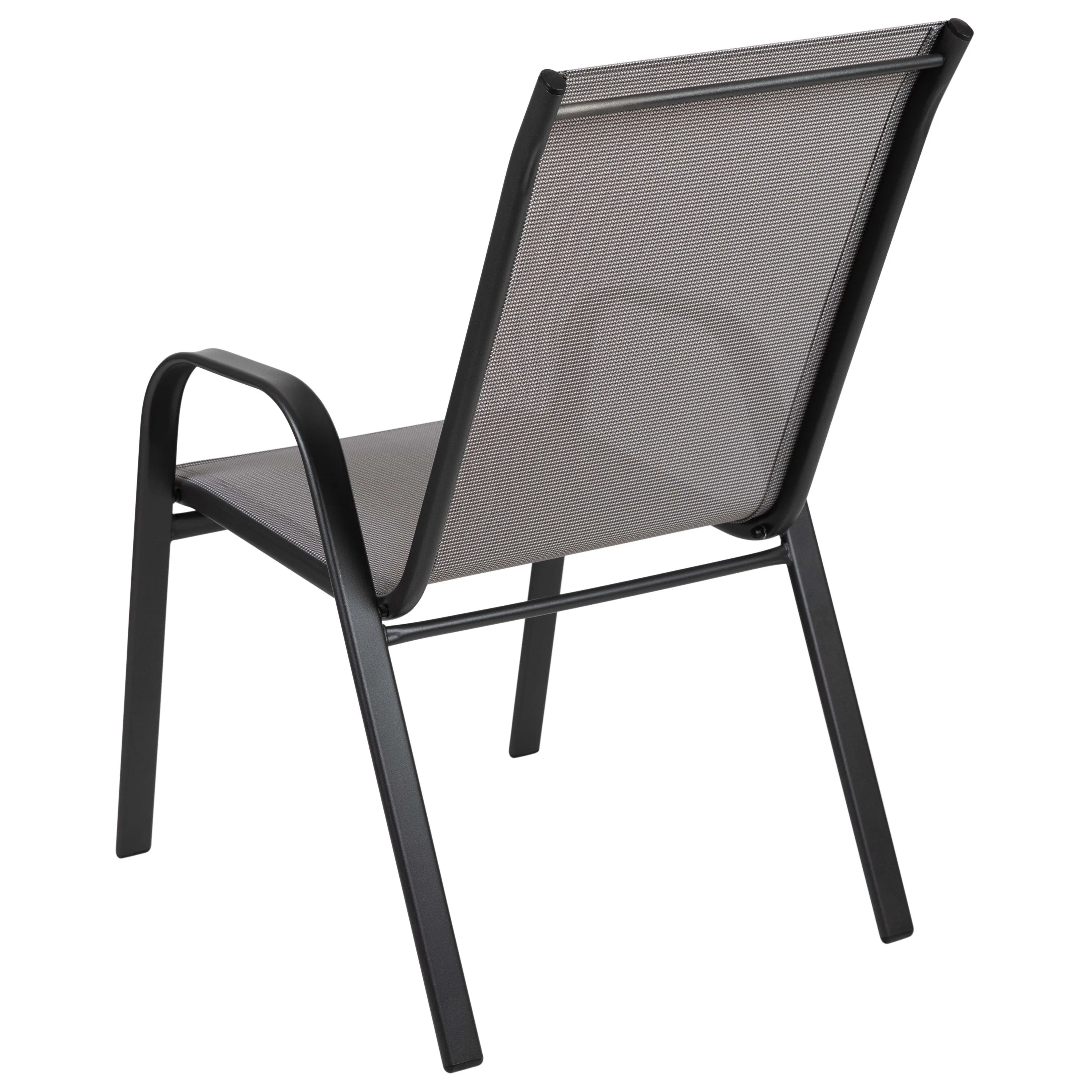 4 Pack Brazos Series Outdoor Stack Chair with Flex Comfort Material and Metal Frame