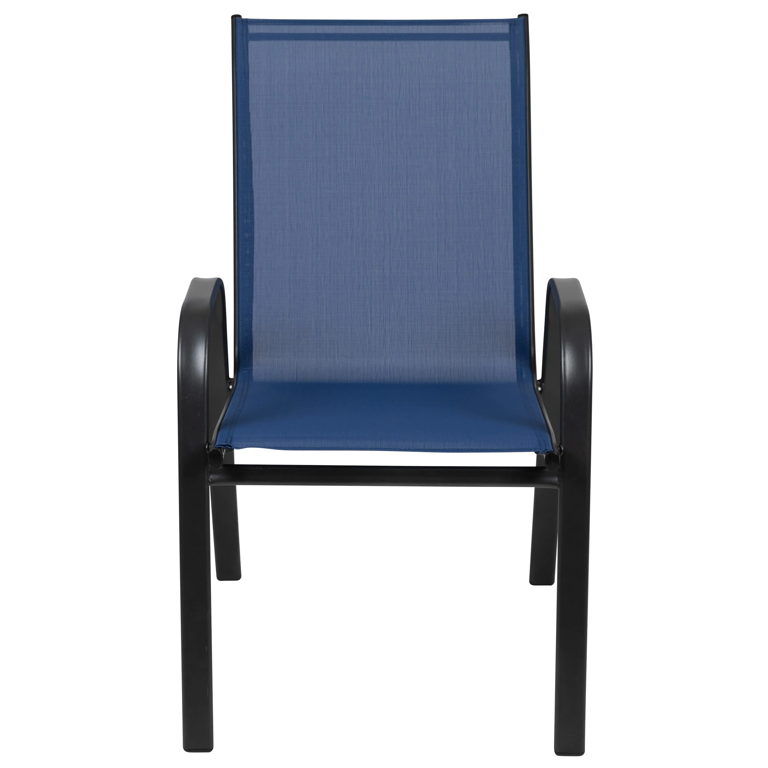 4 Pack Brazos Series Outdoor Stack Chair with Flex Comfort Material and Metal Frame