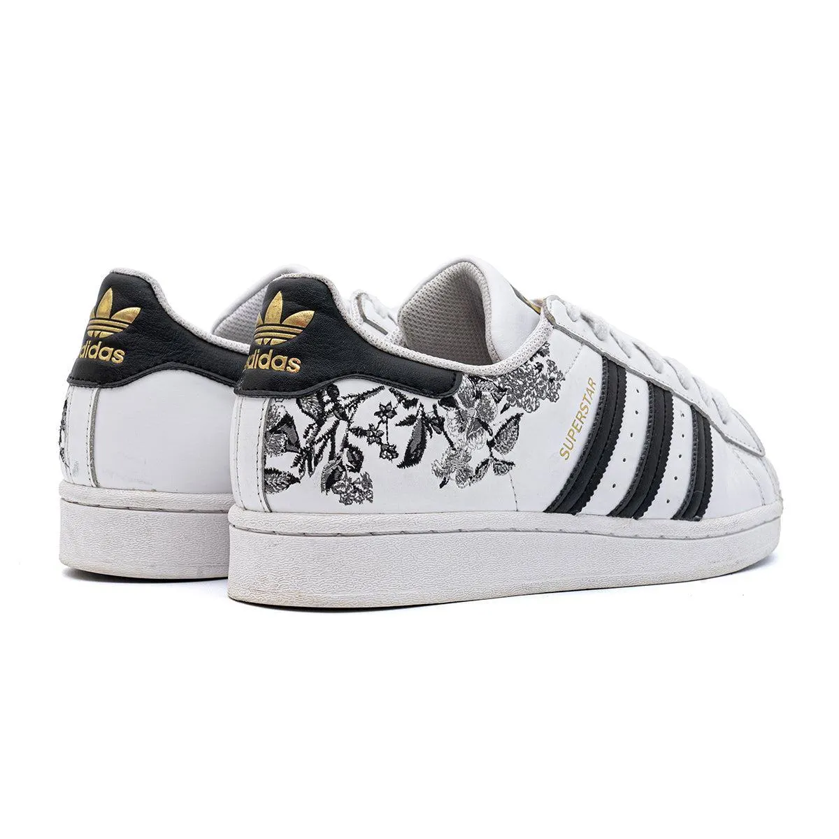 Adidas Superstar Floral Low-Top Sneakers Leather White Colour For Women