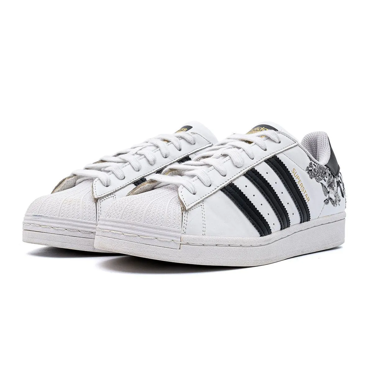 Adidas Superstar Floral Low-Top Sneakers Leather White Colour For Women