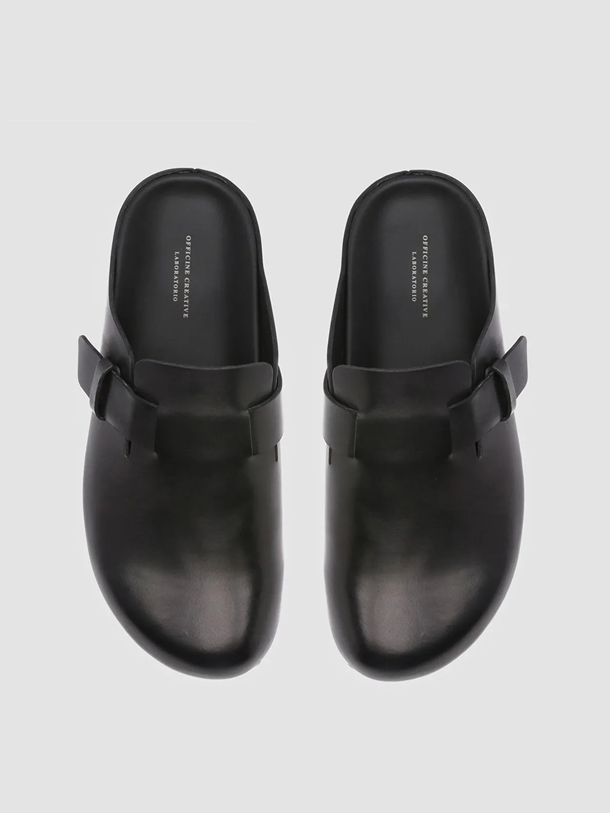 AGORÀ 004 - Black Leather Slippers