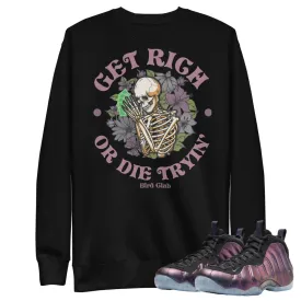 Air Foamposite One Eggplant "Get Rich" Sweatshirt