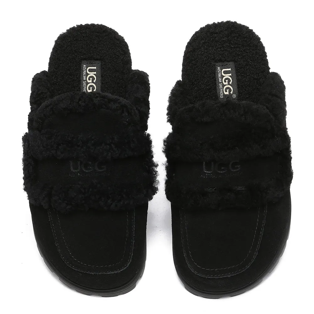 AUSTRALIAN SHEPHERD UGG Slippers Sheepskin Wool Shearling Lined Remi #AS2054