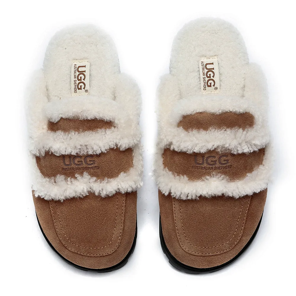 AUSTRALIAN SHEPHERD UGG Slippers Sheepskin Wool Shearling Lined Remi #AS2054