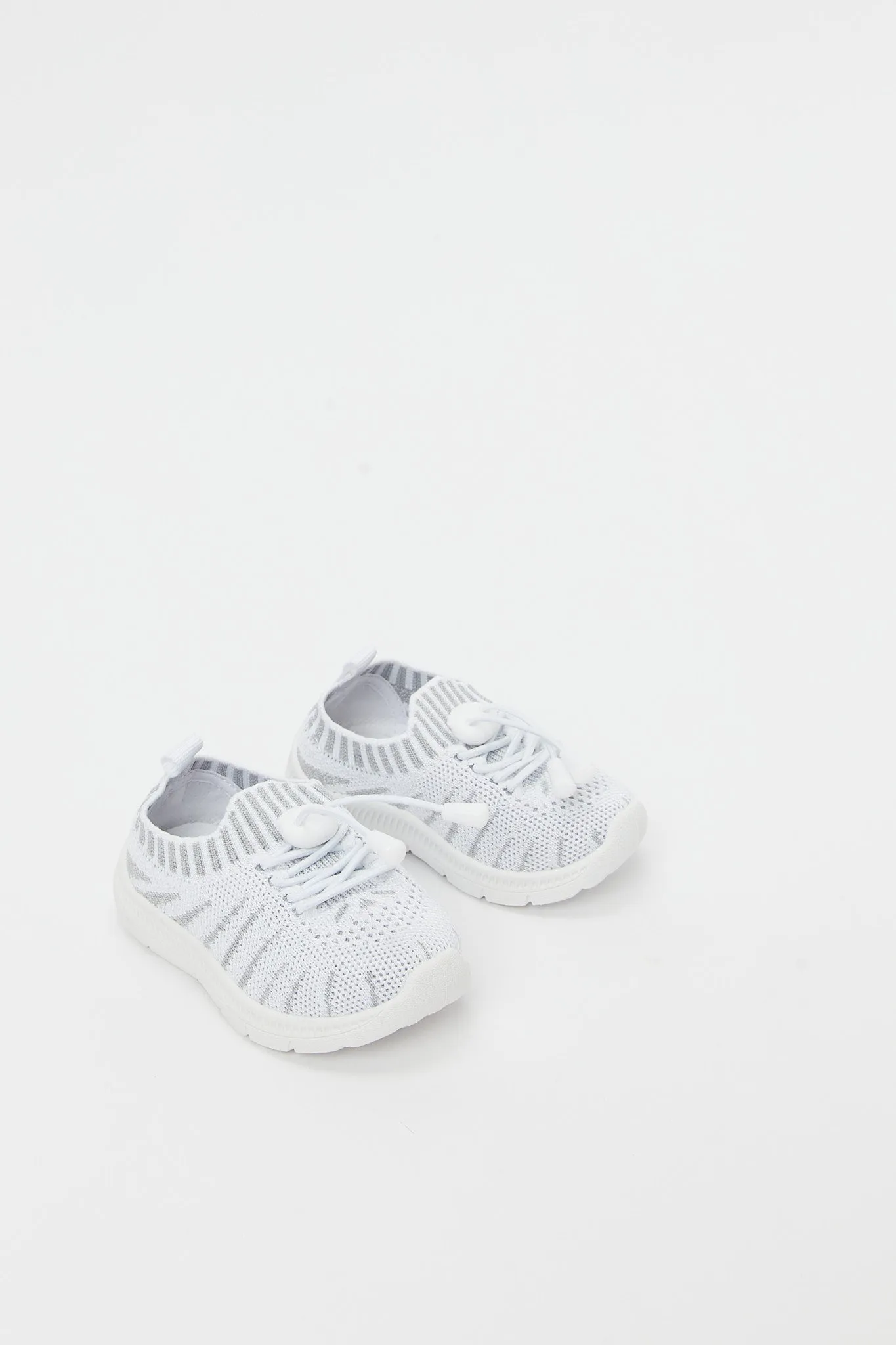 Baby Boys White Textured Pump