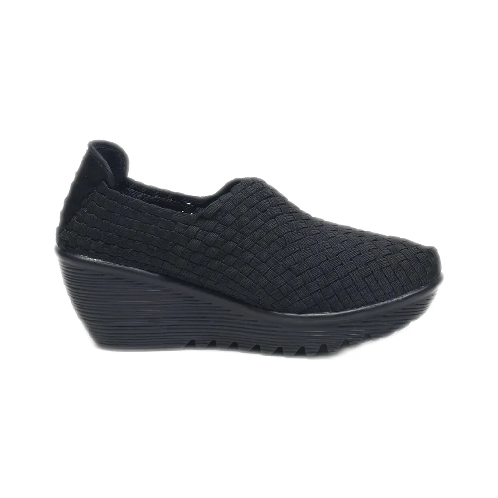 Bernie Mev Wedge Shoes Fabric Black Colour For Women