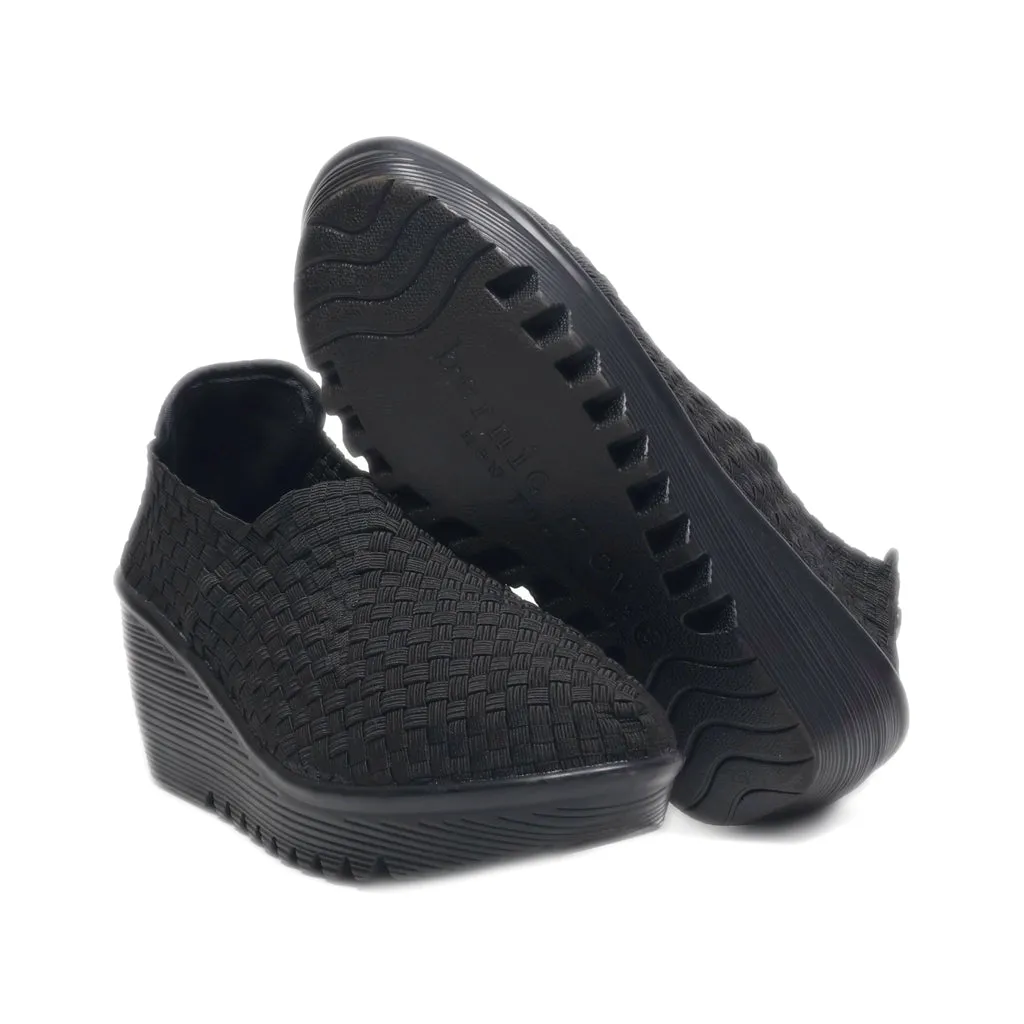 Bernie Mev Wedge Shoes Fabric Black Colour For Women