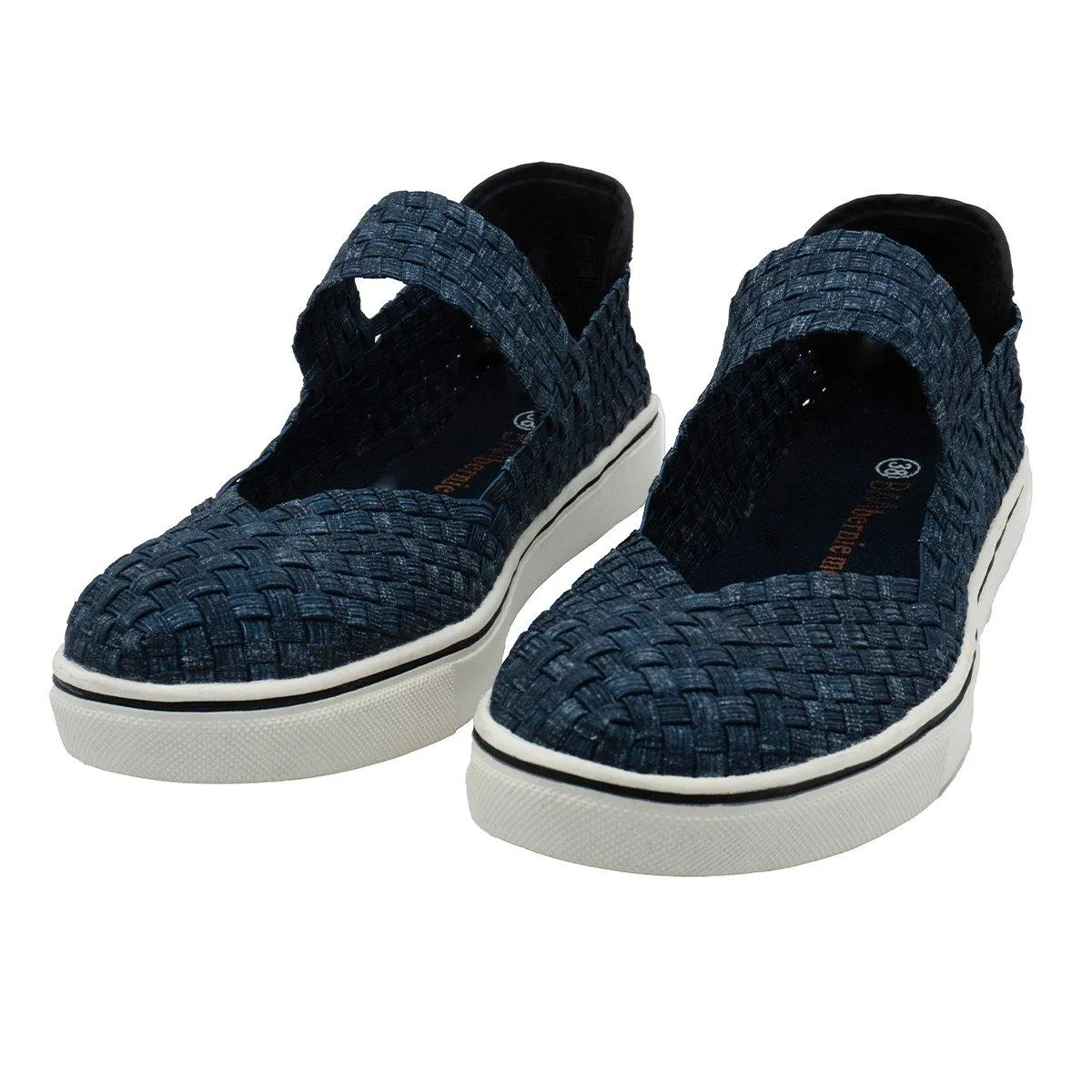 Bernie Mev. Woven Ballerinas Fabric Blue Colour For Women