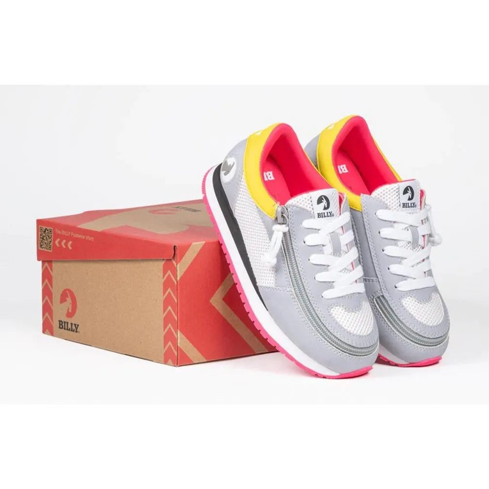 Billy Footwear (Kids) Trainers Faux Suede - Grey / Pink