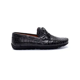 Black Men Leather Patterned Loafer