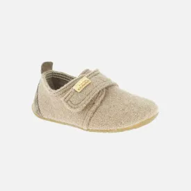 Boiled Wool Slipper Shoe - Taupe