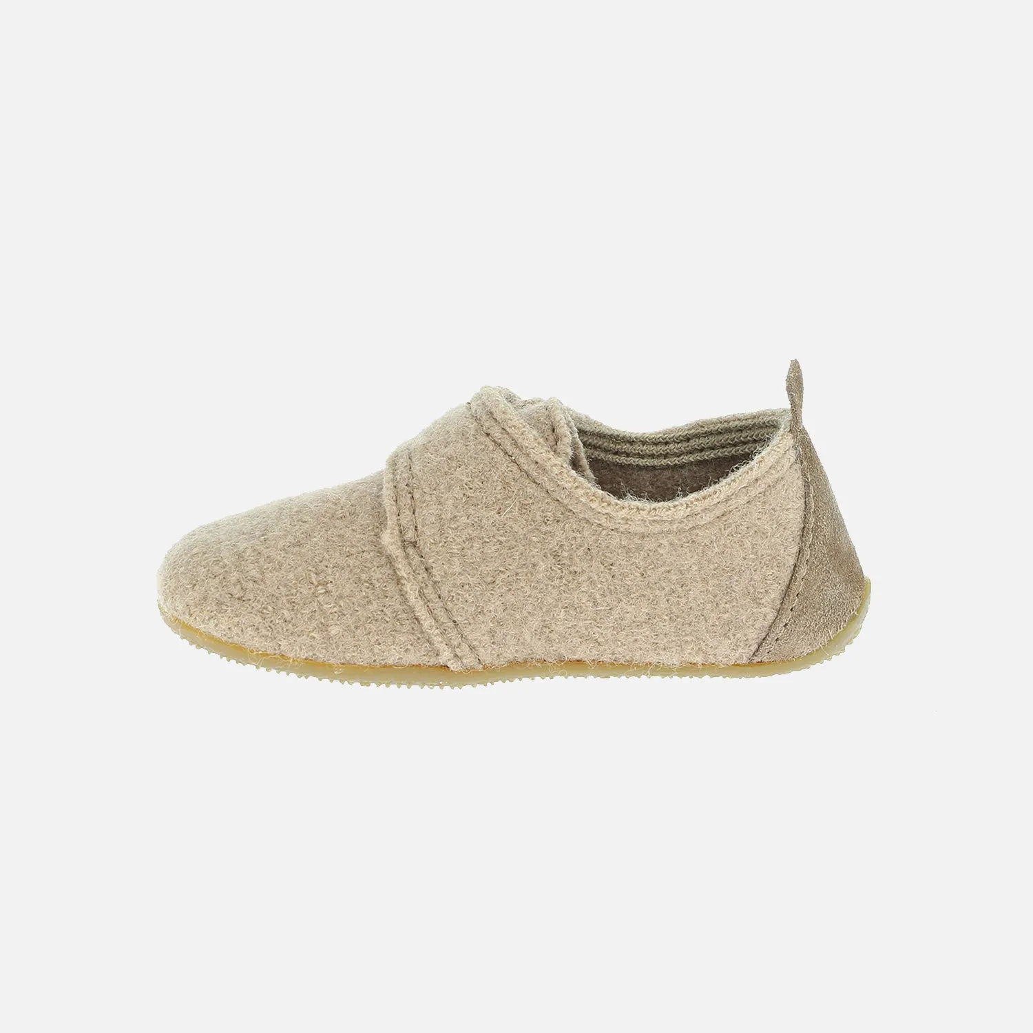 Boiled Wool Slipper Shoe - Taupe