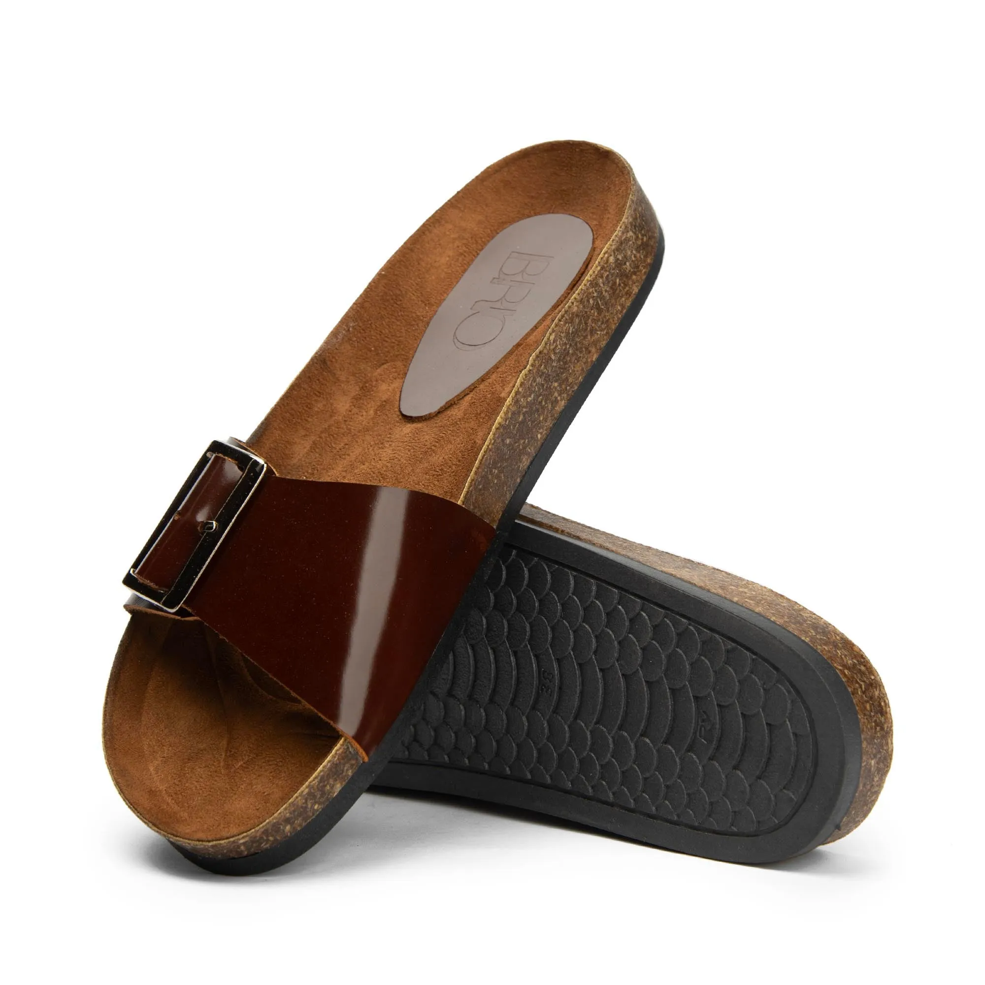 Brio Madrid Havan Natural Leather Slippers