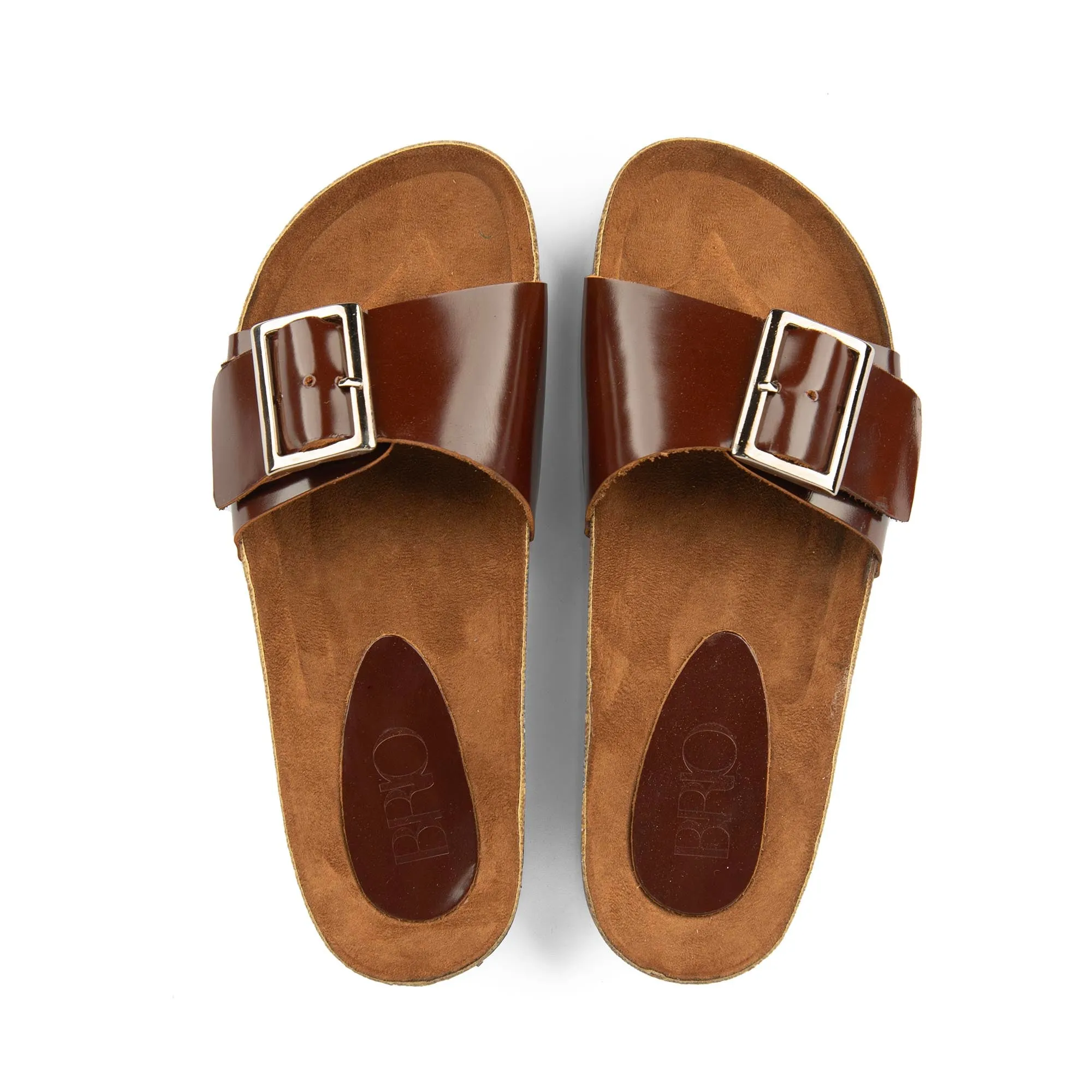 Brio Madrid Havan Natural Leather Slippers