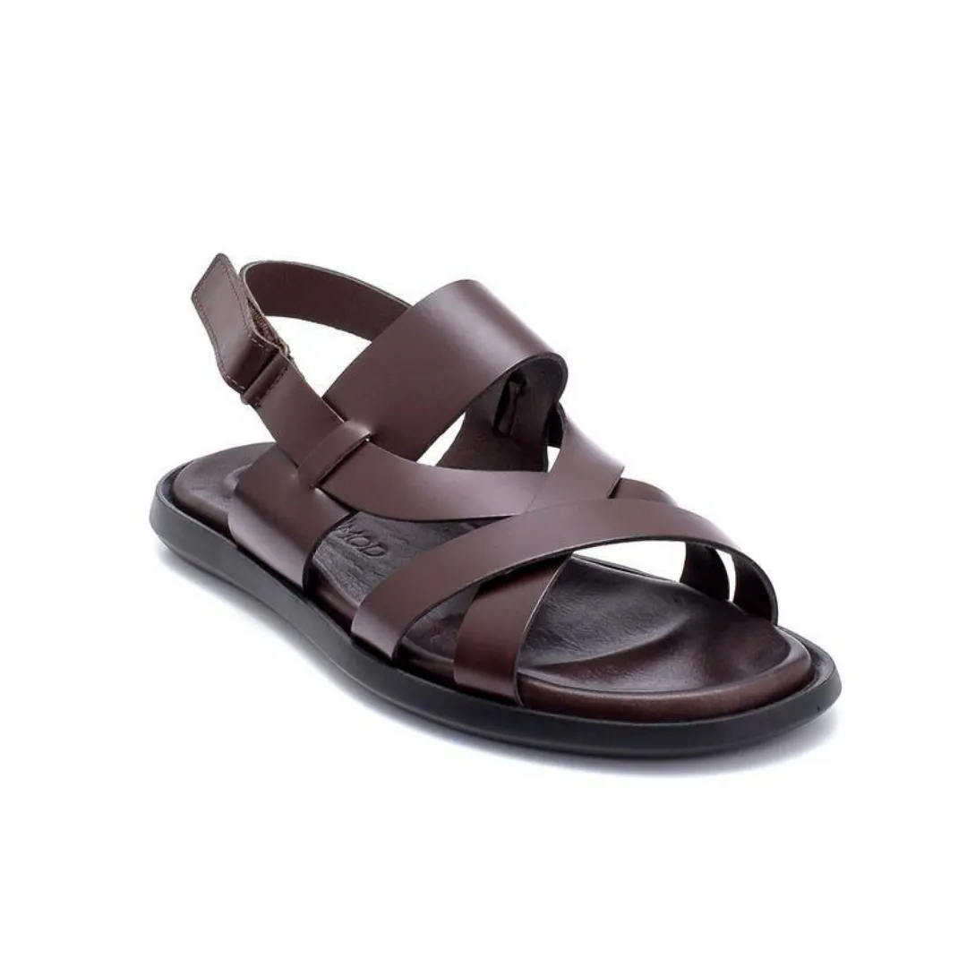 Brown Men Leather Sandal