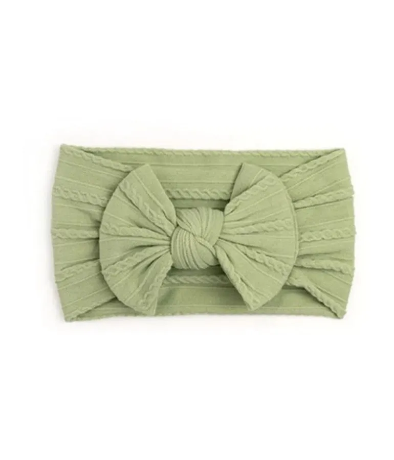 Cable Bow Headband - Sage