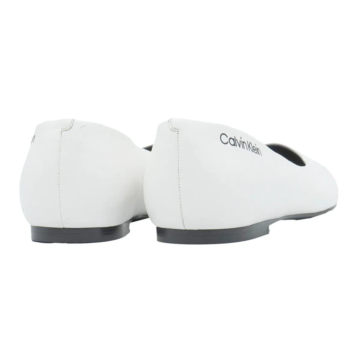 Calvin Klein Ballerinas Leather White Colour For Women