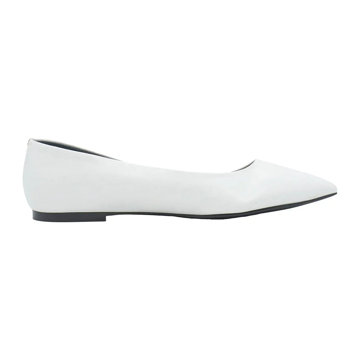 Calvin Klein Ballerinas Leather White Colour For Women