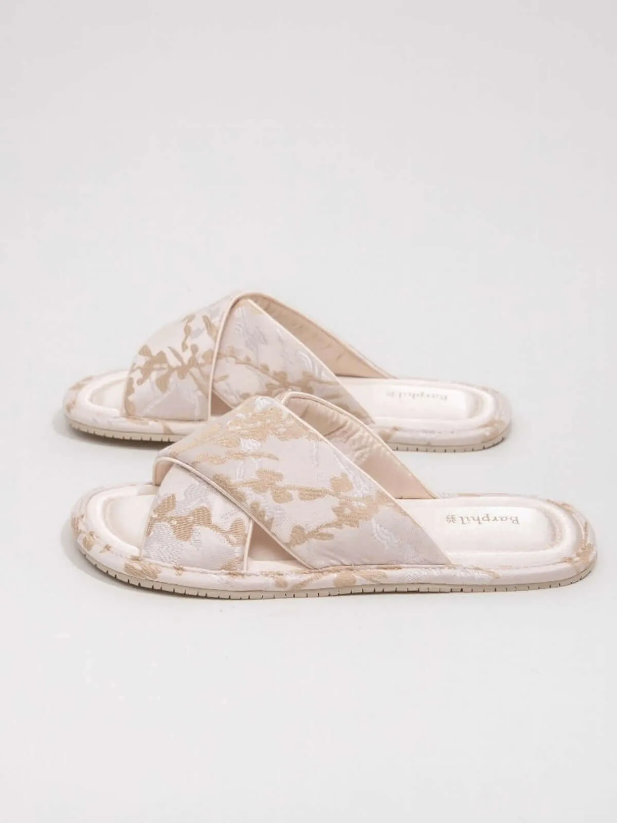 Classic Cross-Strap Embroidery Slippers