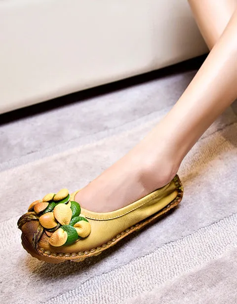 Comfortable Soft Leather Handmade Retro Flat Shoes