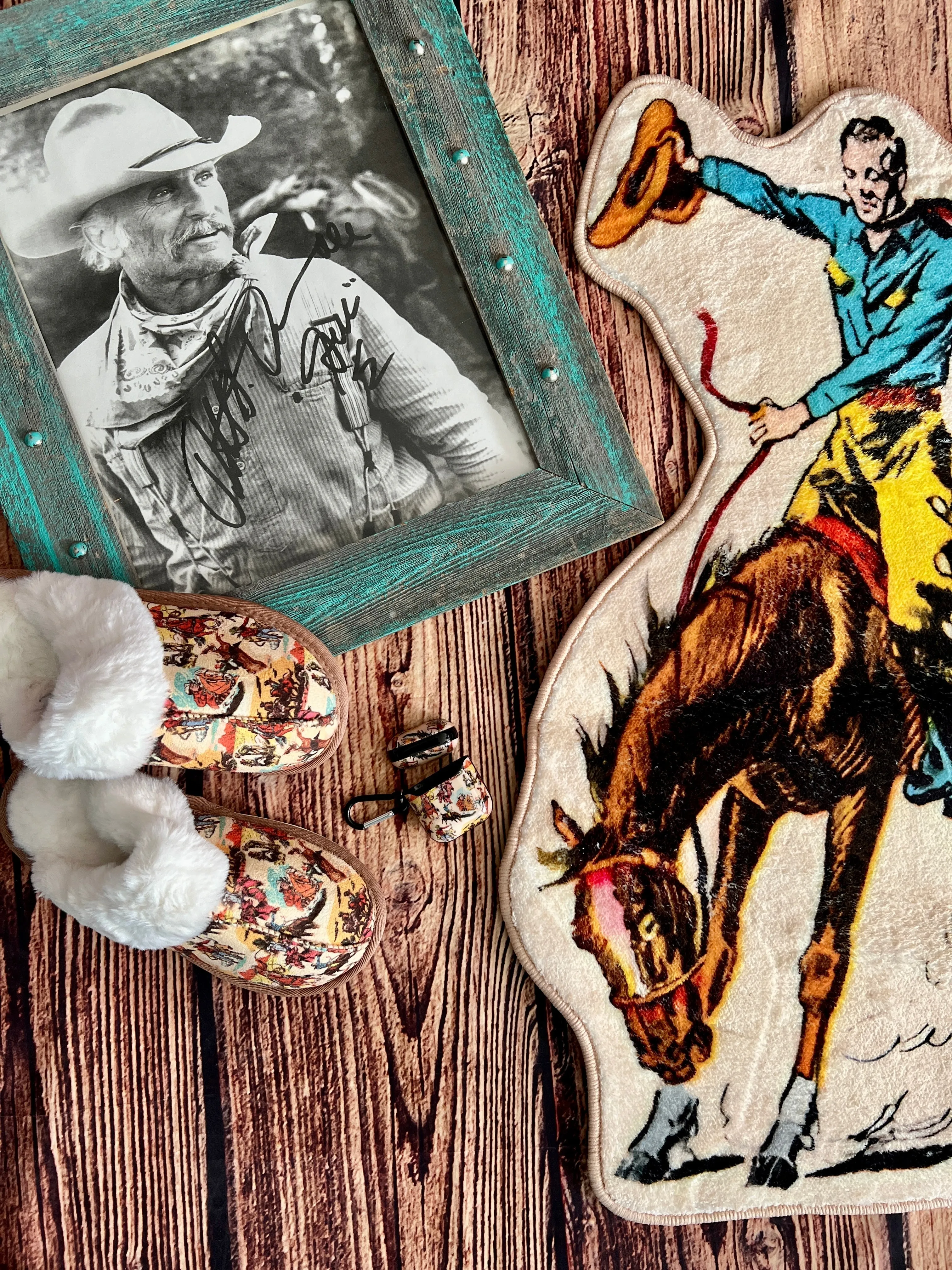 Cowboy Collage Slippers