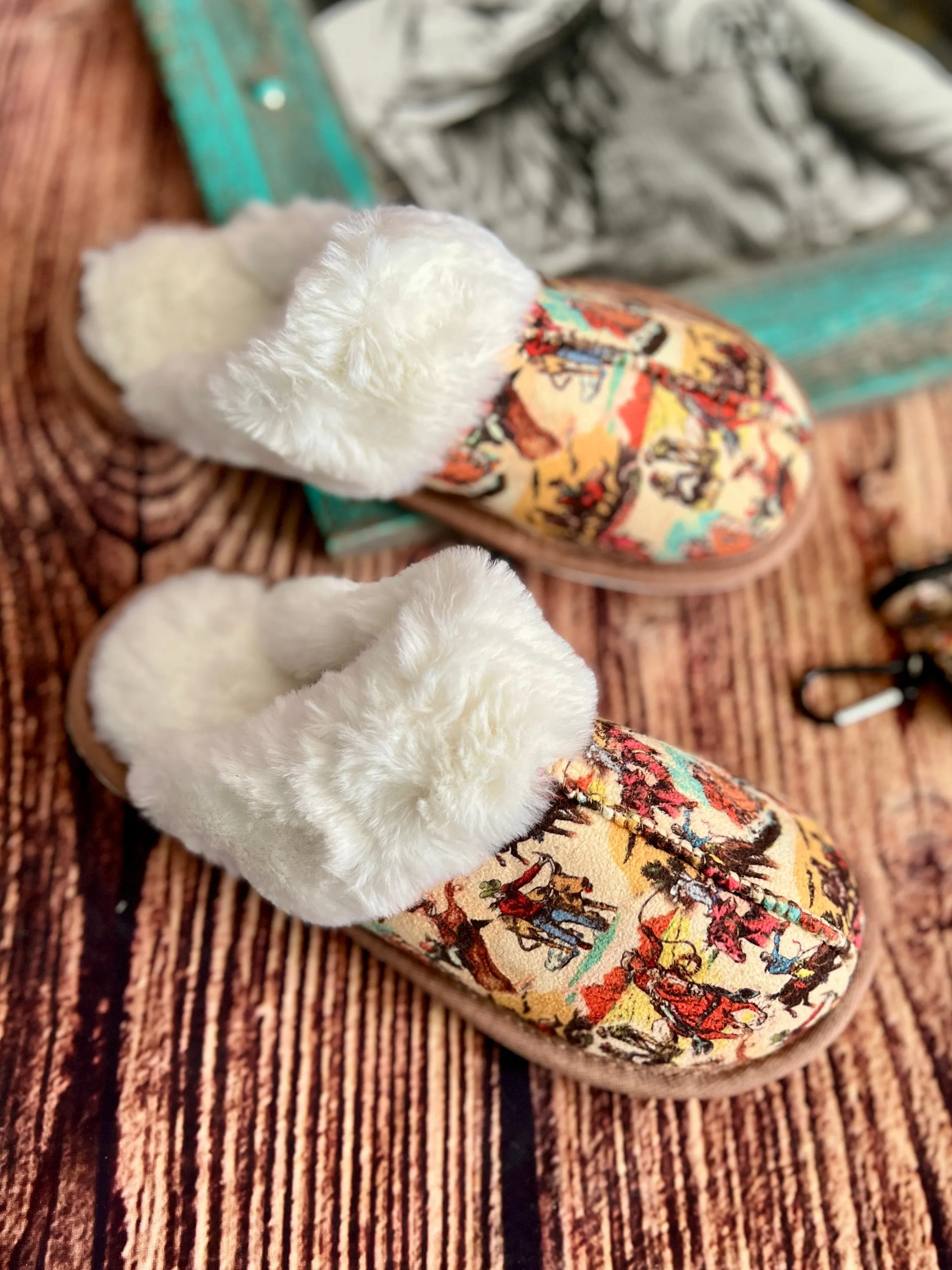 Cowboy Collage Slippers