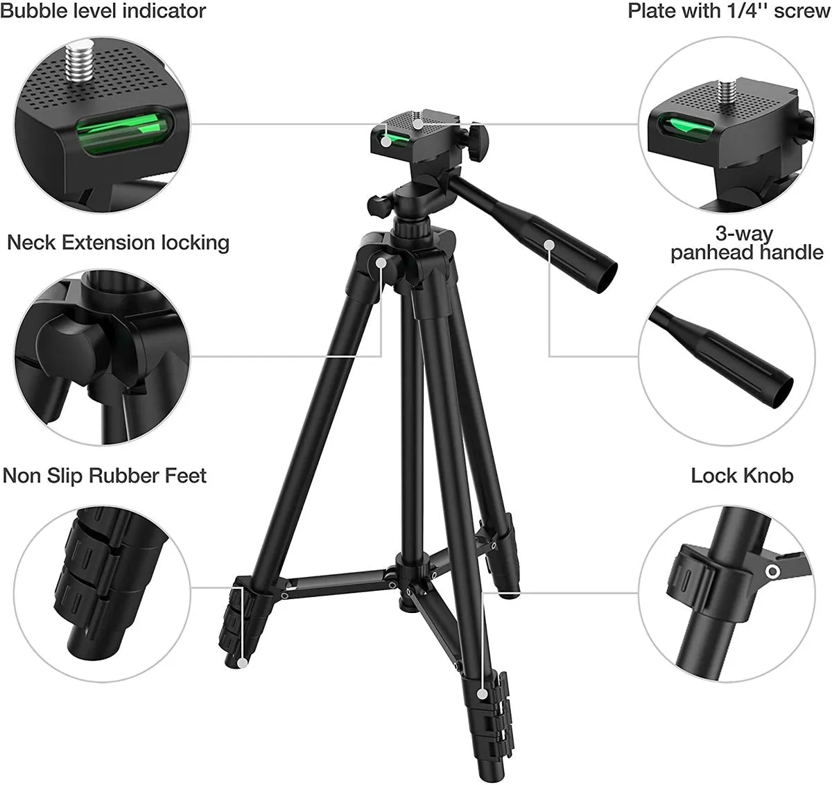 DSLR Flexible Tripod Extendable Travel Lightweight Stand