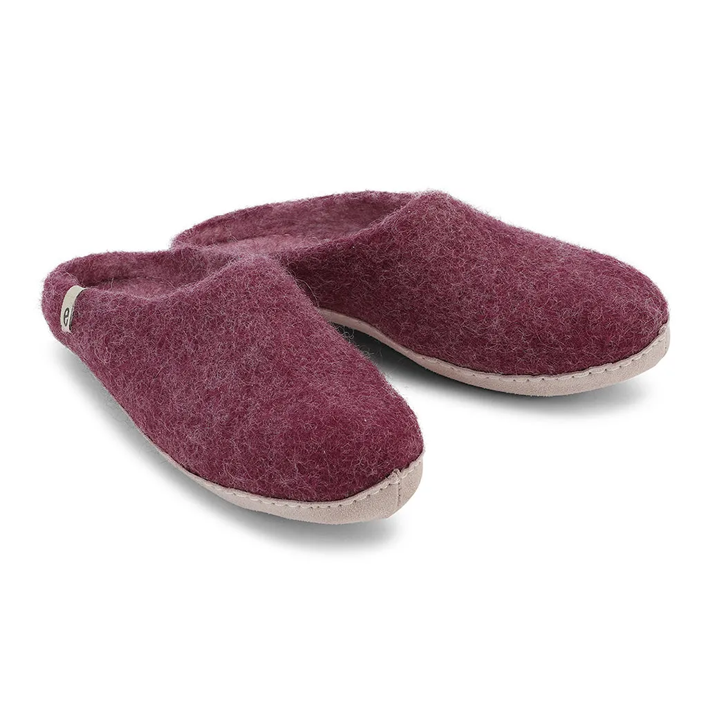 Egos Felted Wool Mule Slippers, Bordeaux