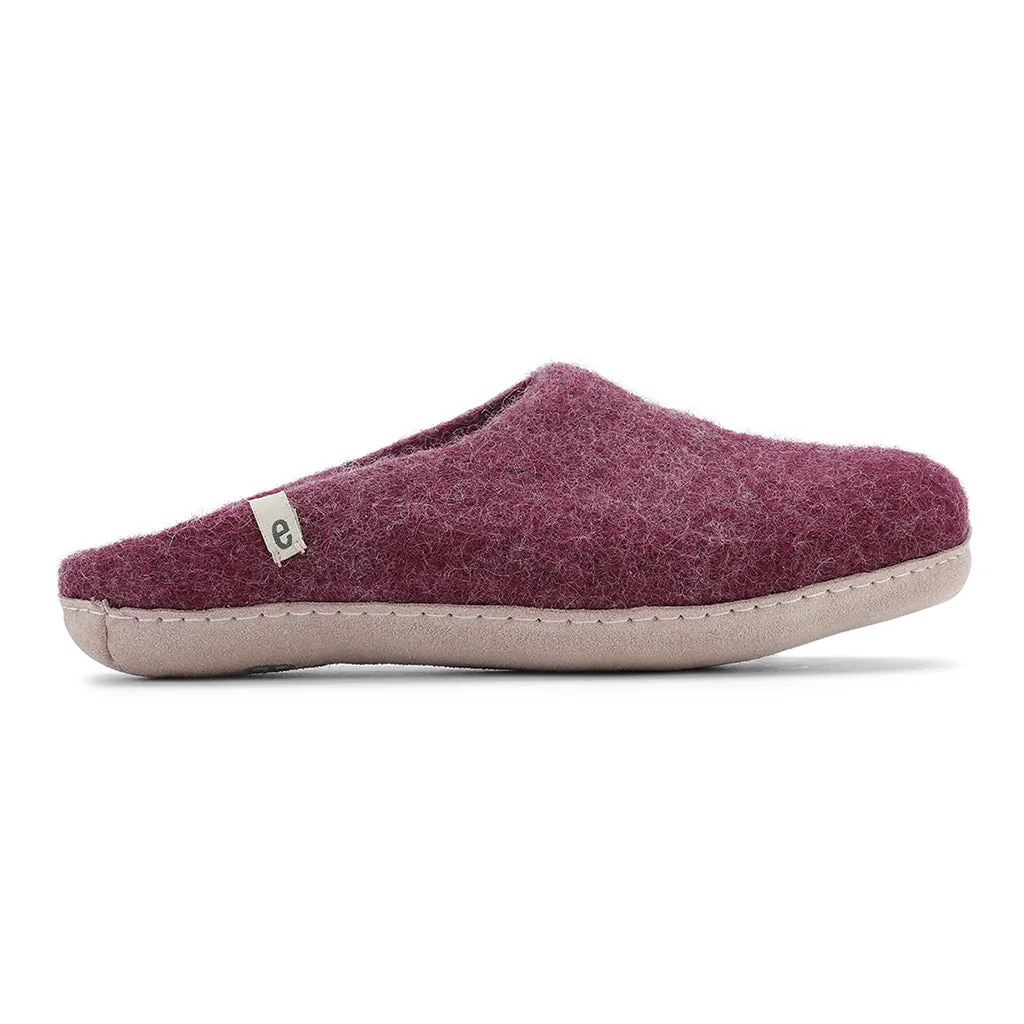 Egos Felted Wool Mule Slippers, Bordeaux