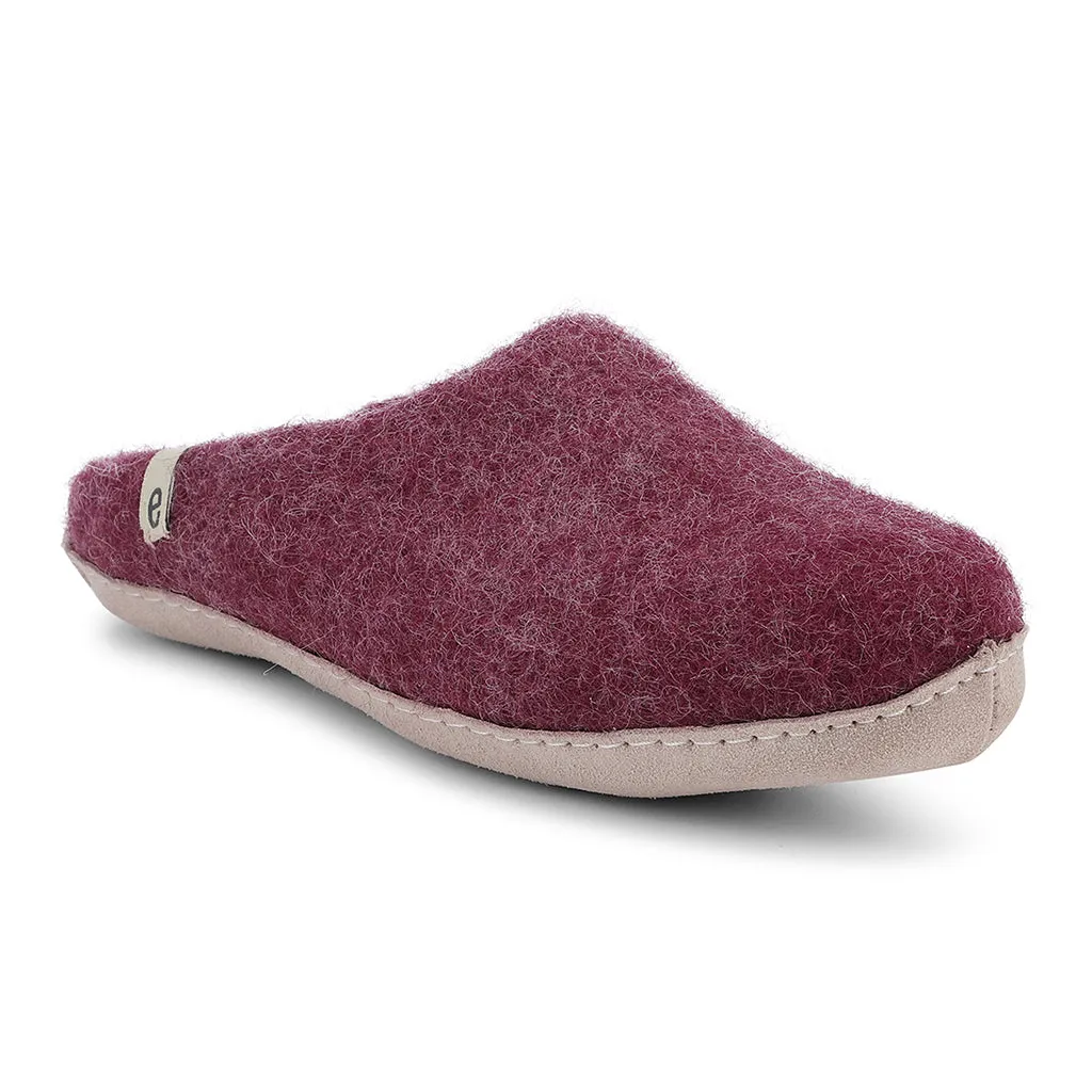 Egos Felted Wool Mule Slippers, Bordeaux