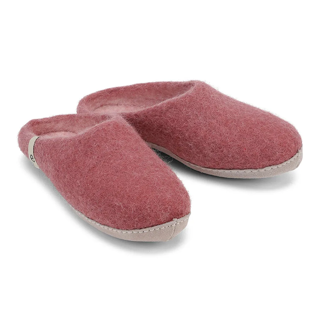 Egos Felted Wool Mule Slippers, Dusty Rose