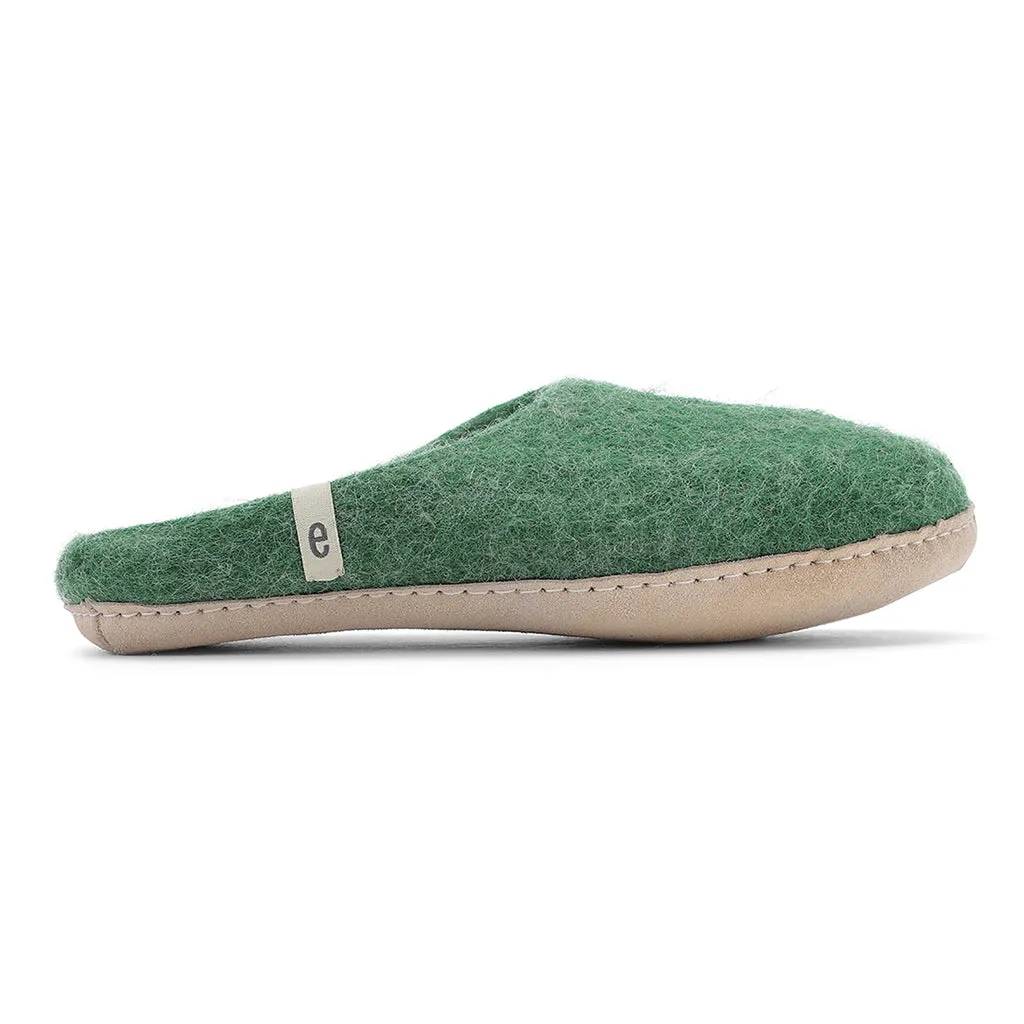 Egos Felted Wool Mule Slippers, Green