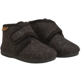 En Fant Chocolate Melange Slippers Wool Velcro