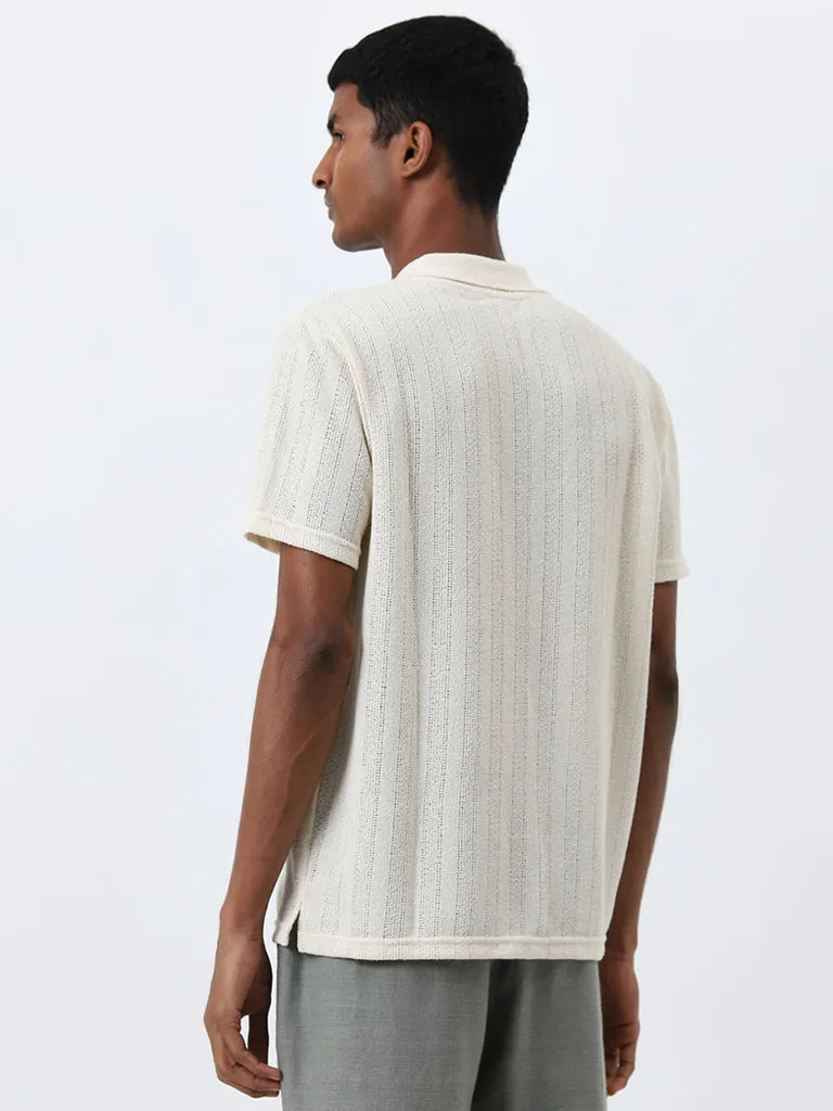 ETA Off-White Knitted Relaxed-Fit T-Shirt