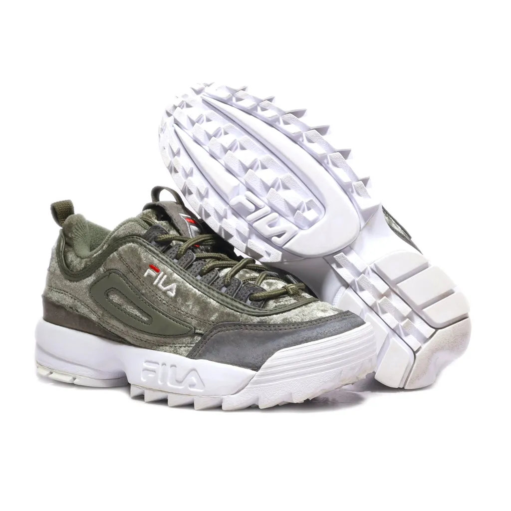 Fila Disruptor V Low Sport Shoes Fabric Green Colour For Women