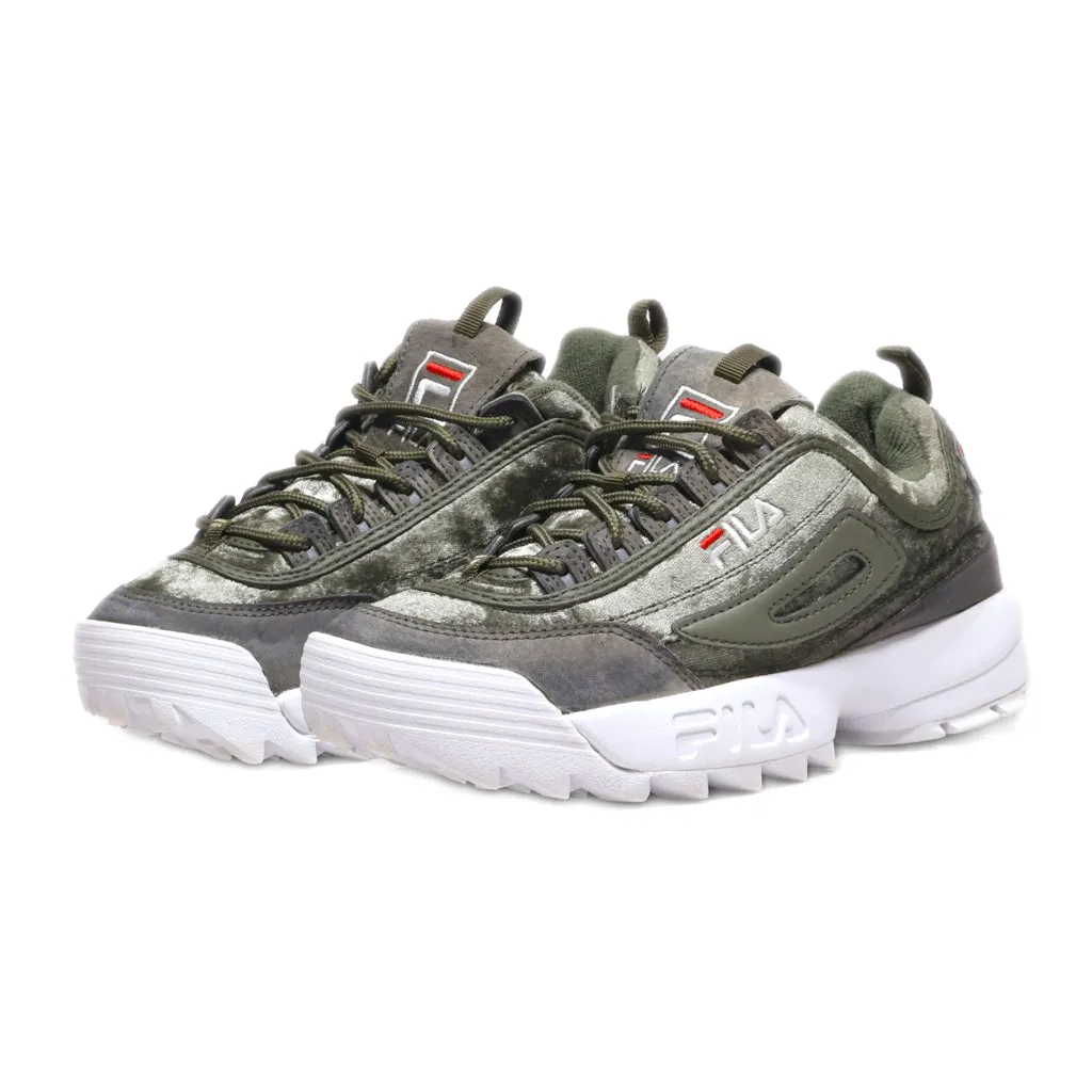 Fila Disruptor V Low Sport Shoes Fabric Green Colour For Women