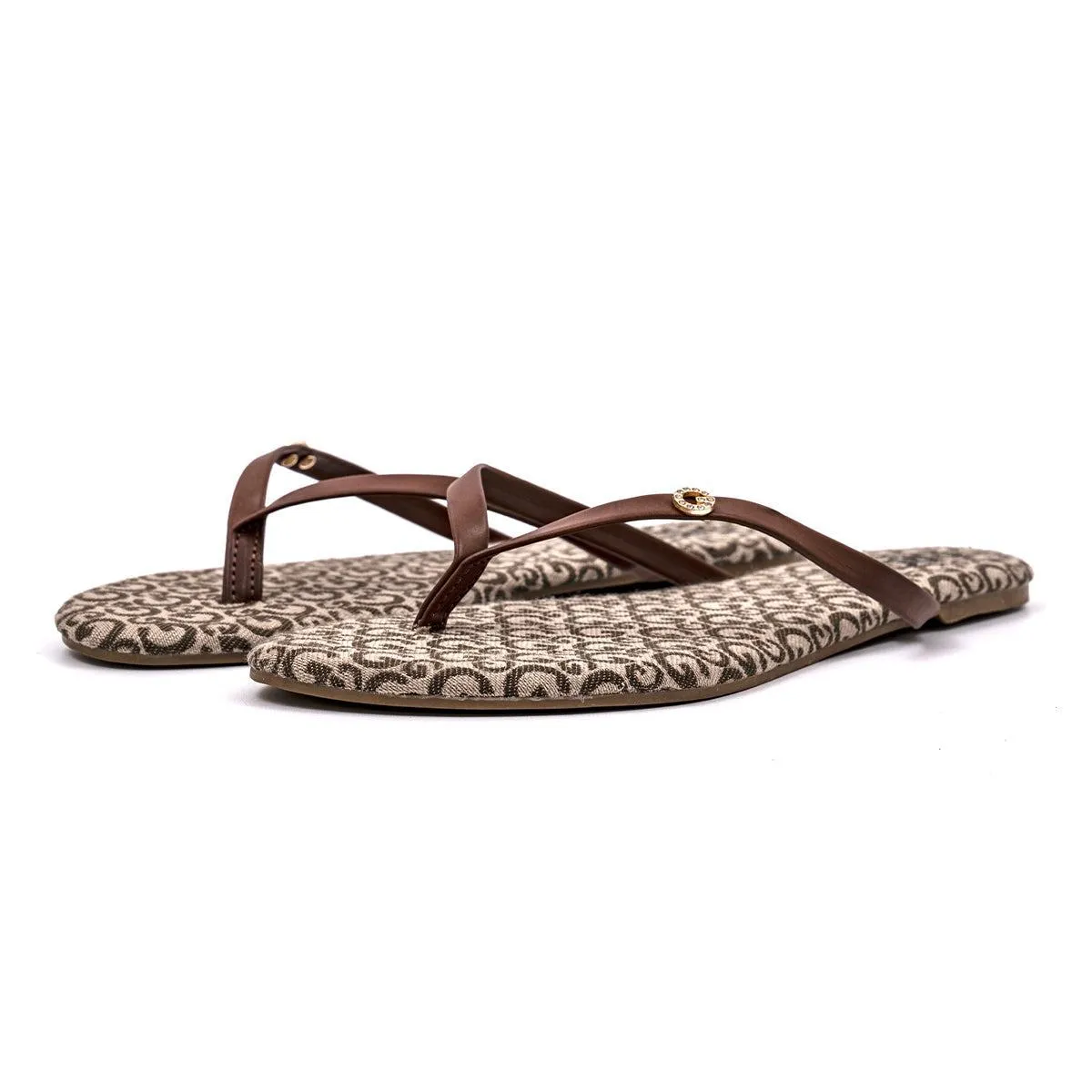 Gbg Flop Sandals Flip Flops Leather Brown Colour For Women