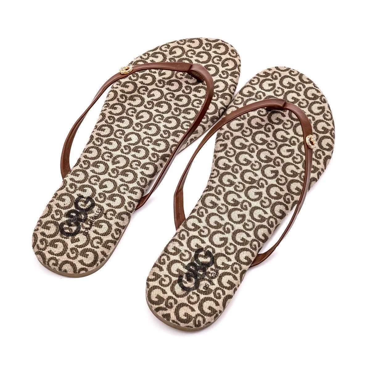 Gbg Flop Sandals Flip Flops Leather Brown Colour For Women