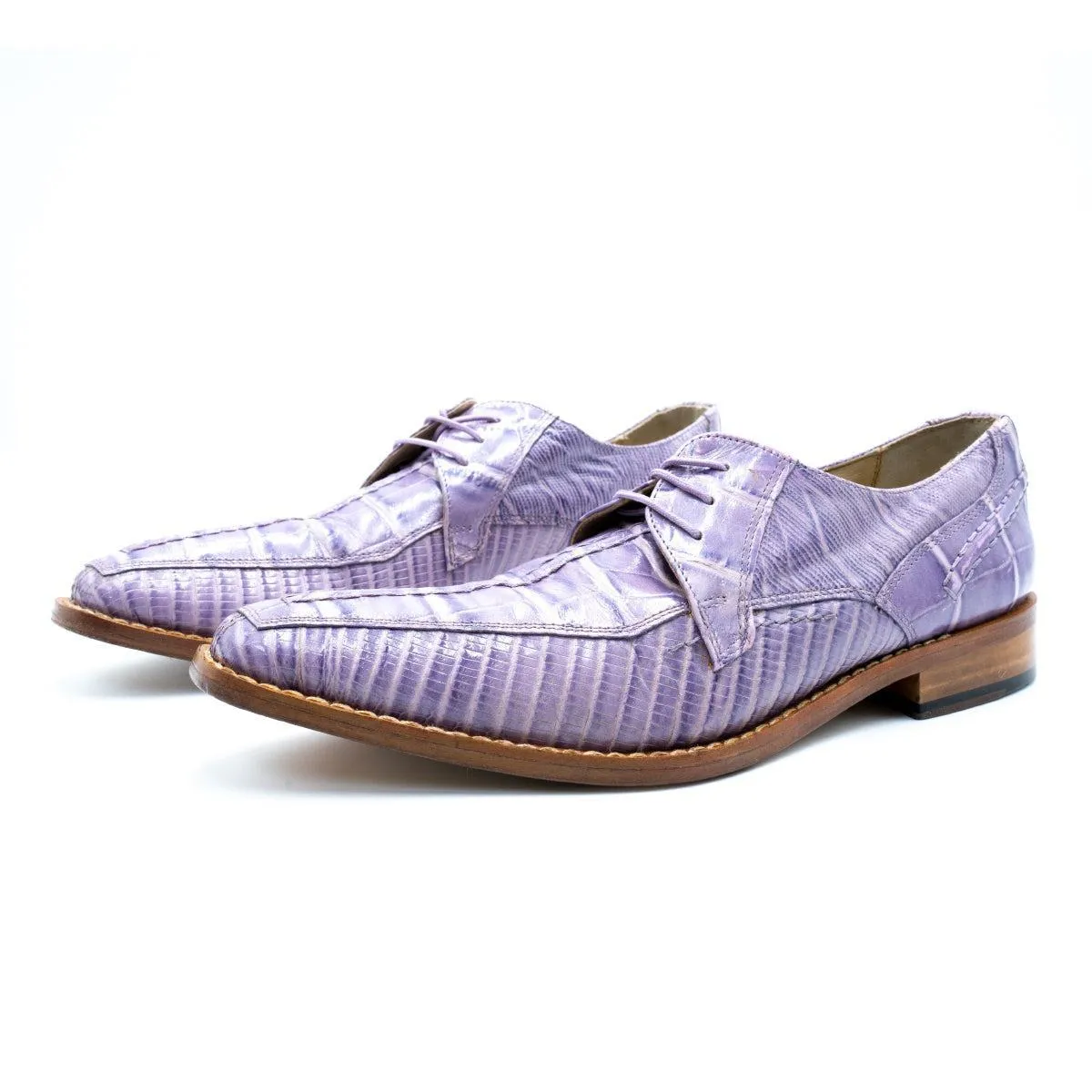 Giorgio Brutini Crocodile Textured Formal Lace Ups Leather Purple Colour For Men