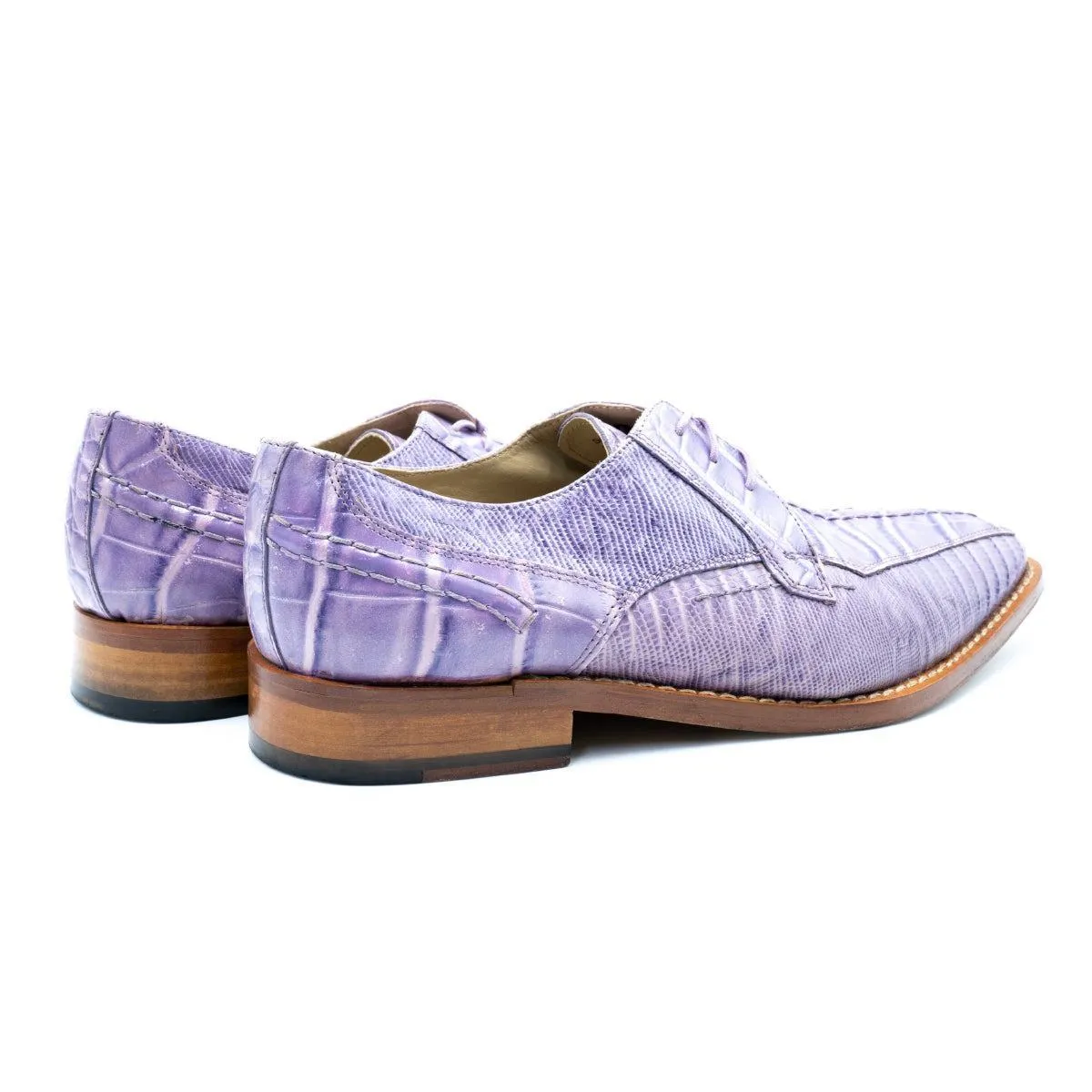 Giorgio Brutini Crocodile Textured Formal Lace Ups Leather Purple Colour For Men