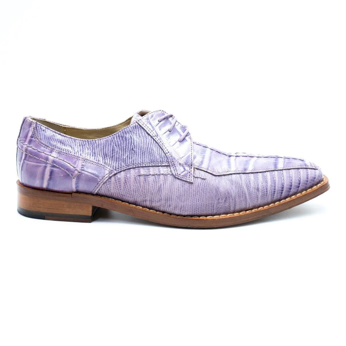 Giorgio Brutini Crocodile Textured Formal Lace Ups Leather Purple Colour For Men