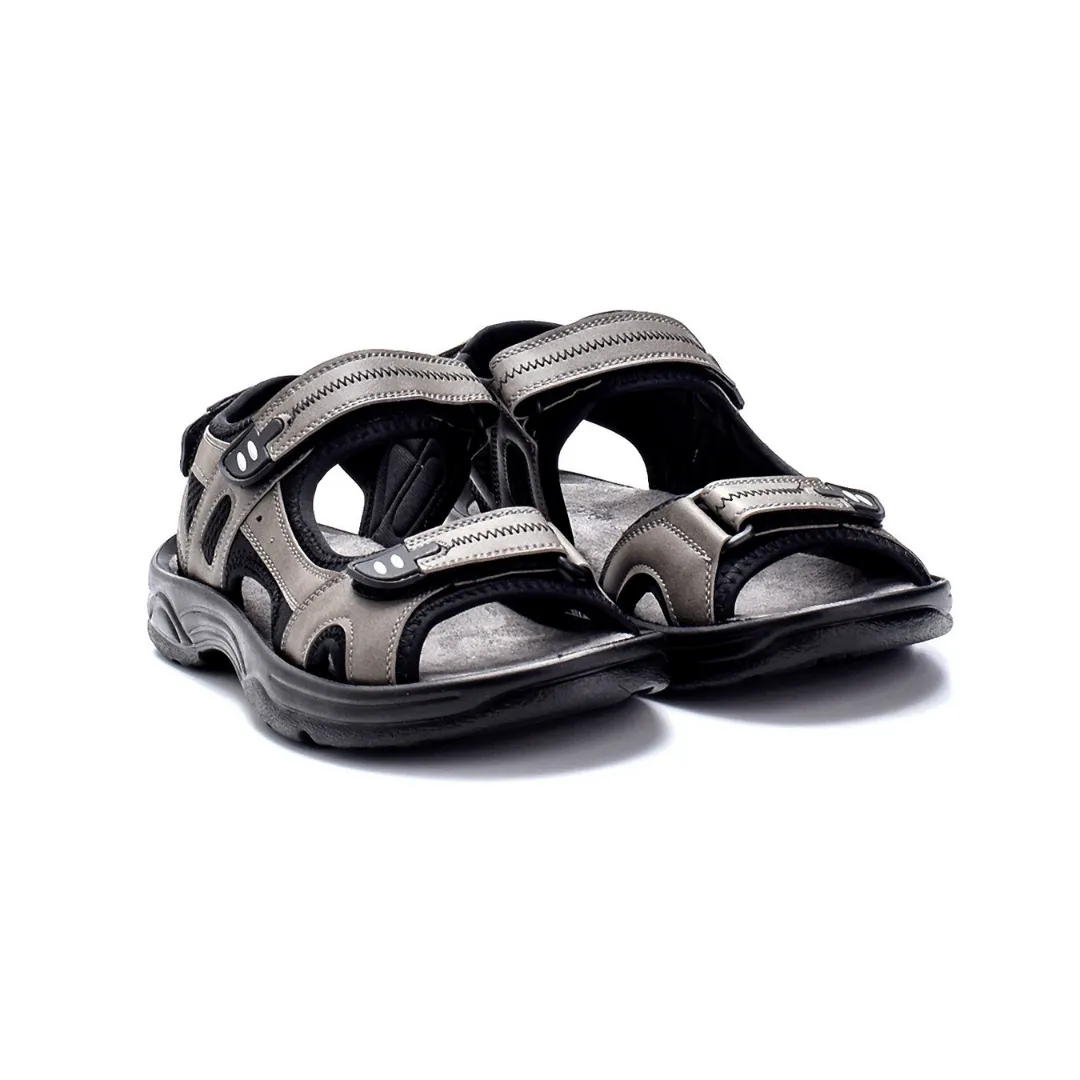 Grey Men Leather Sandal