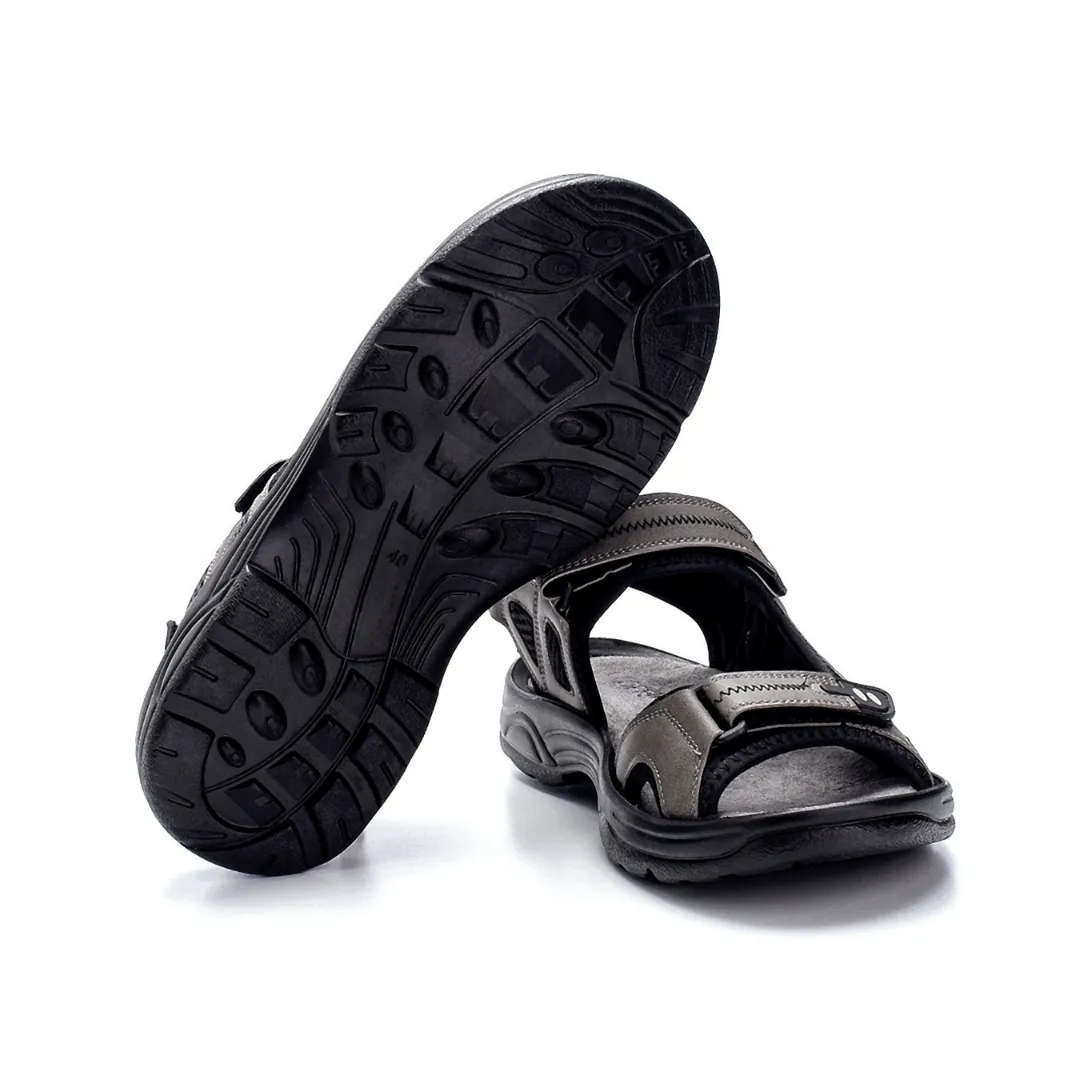 Grey Men Leather Sandal