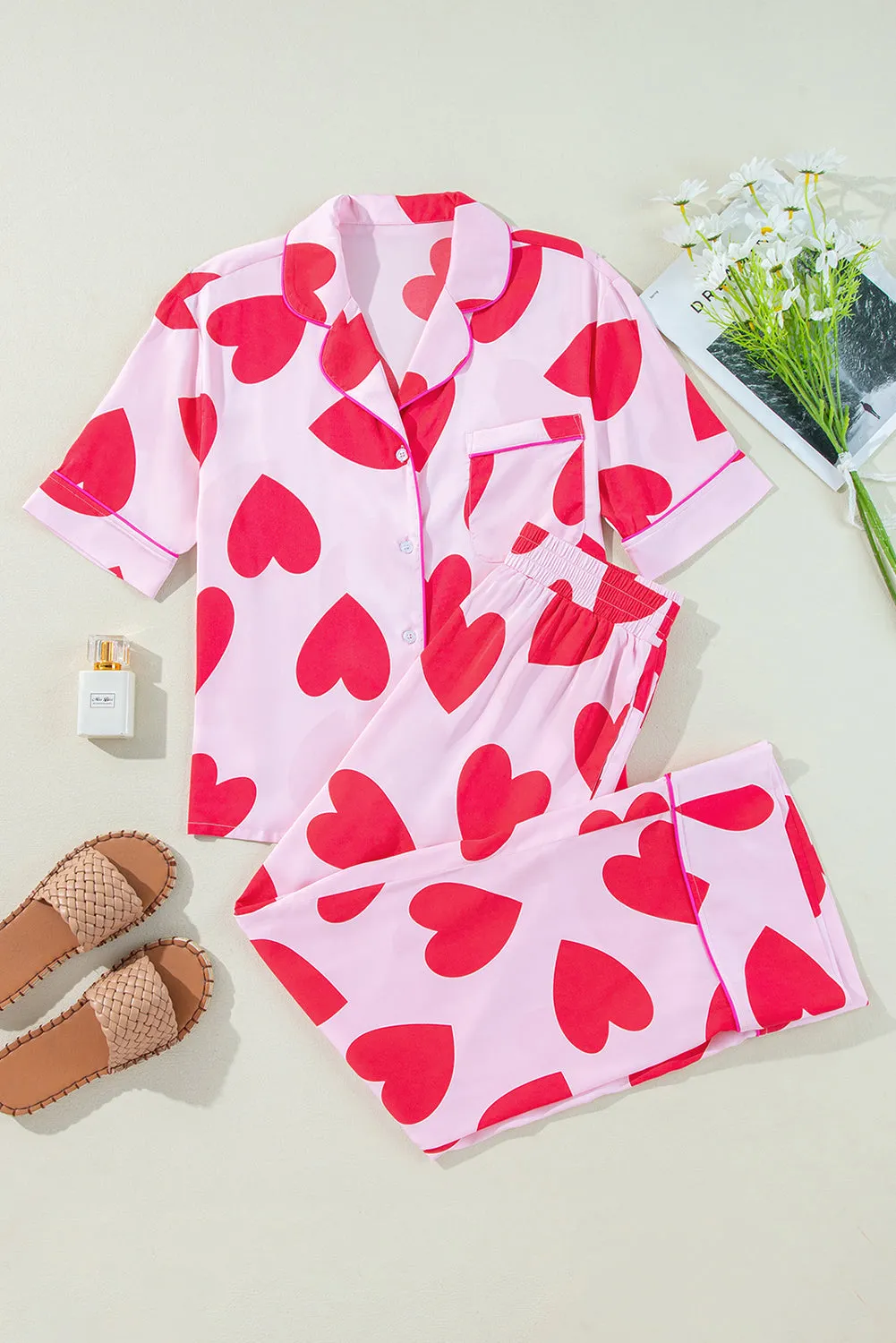 Heart Top and Pants Pajama Set