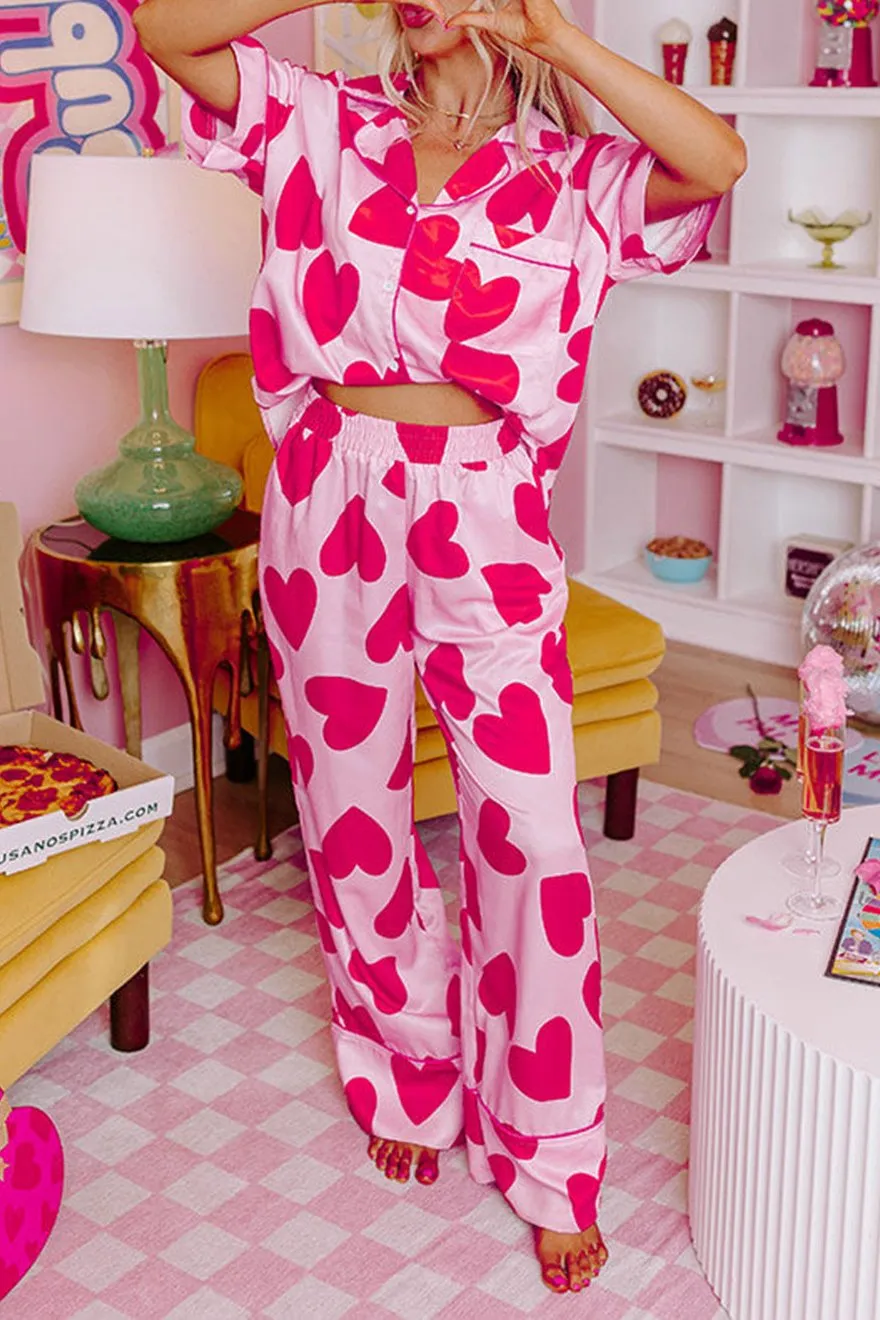 Heart Top and Pants Pajama Set