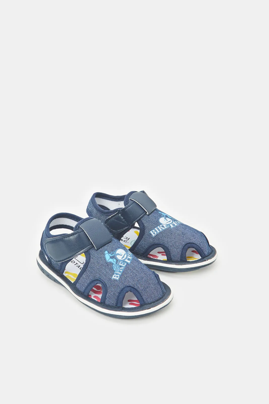 Infant Boys Navy Slogan Pump